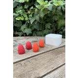Rufus Concept Çilek Dörtlü Mum Kalıbı (Silikon) (2,5 x 2,5 x 3 cm) (Küçük Süsleme Kalıbı) 1 Adet