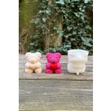 Rufus Concept Teddy Bear Gül Dokulu Küçük Tekli Mum Kalıbı