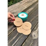 Rufusconcept Mum Toz Kapakları 83mm Çap 30mm x 2 mm Ahşap Fitil Boşluğu 50 Adet