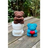 Rufusconcept Teddy Bear Gül Dokulu Büyük Silikon Mum Kalıbı