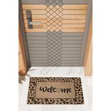 Rug Mood Modern Dijtal Baskı Leopar Welcome Kapı Önü Paspası - Renkli - 45 x 70 cm