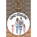Rug Mood Modern Kapı Süsü Beyaz Iki Kız Çoçuğu Aile Dış Mekan Kapı Süsü