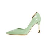 Rugan Kadın Topuklu Stiletto Ayakkabı 9 Cm Altın Kaplama Topuk Vegan Deri Günlük ve Özel Gün Şık Rahat Tasarım (Açık Yeşil, EU Ayakkabı Beden Sistemi, Yetişkin, Kadın, Sayısal, Orta, 38)
