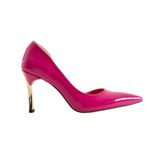 Rugan Kadın Topuklu Stiletto Ayakkabı 9 Cm Altın Kaplama Topuk Vegan Deri Günlük ve Özel Gün Şık Rahat Tasarım (Fuşya, EU Ayakkabı Beden Sistemi, Yetişkin, Kadın, Sayısal, Orta, 37)