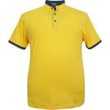 Rugatchi Erkek Büyük Beden Battal Boy Likralı Hakim Yaka Tişört - 3XL - Açık Sarı