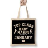 Rugby Union Top Class Rugby Players Are Born In January Bez Çanta Uzun Saplı - Açık Bej - 40 X 40