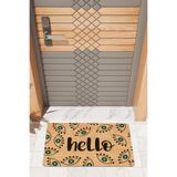 Rugmood Modern Dijtal Baskı Nazar Boncuklu Hello Kapı Önü Paspası