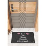 Rugmood Modern Dijtal Baskı Siyah Bu eve Stres Mutsuzluk Yasak Kapı Önü Paspası