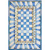rugs modern Açık Mavi Krem Geometrik Kareli Temalı Dokuma Taban ve Yıkanabilir Halı MYTH9, 100 x 150