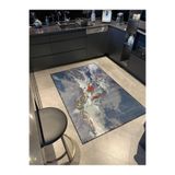 rugs modern Açık Mavi Pastel Boya Tarzında Desenli Dekoratif Halı miravip596, 75 x 200