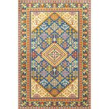 rugs modern Açık Mavi Tonlarda Geometrik Etnik Desenli Dokuma Taban Halı 4269, 140 x 200