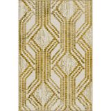rugs modern Altın İşlemeli Duvar Temalı Desenli Dokuma Taban Halı ve Yıkanabilir Halı miravip9962, 75 x 200
