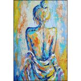 rugs modern Arkası Dönük Kadın Multy Tonlarında Renkli Desenli Dokuma Taban Yıkanabilir Halı miravip8717, 140 x 200