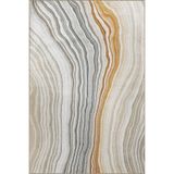 rugs modern Bej Gri Temalı Çok Renkli Soyut Dalgalı Şerit Desenli Kreatif Modern Dekoratif Halı 2358, 140 x 200