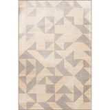 rugs modern Bej Gri Temalı Üçgen Geometrik Desenli Modern Dekoratif Halı 1915, 140 x 200