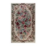 rugs modern Bej Karabağ Desen Renkli Eskitme Dokuma Taban Dekoratif Halı 1457, 140 x 200