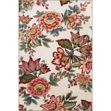 rugs modern Bej Temalı Çok Renkli Pembe Gül ve Yaprak Desenli Kreatif Modern Dekoratif Halı 2292, 100 x 200