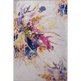 rugs modern Bej Temalı Çok Renkli Soyut Boya Püskürtme Desenli Modern Dekoratif Halı 2139, 120 x 180