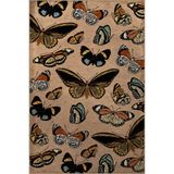 rugs modern Bej Temalı Kelebek Desenli Kreatif Modern Dekoratif Halı 2610, 140 x 200