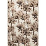 rugs modern Bej Temalı Tropikal Tasarım Palmiye Ağacı Desenli Modern Dekoratif Halı 3359, 100 x 100