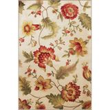 rugs modern Bej Temalı Yaprak Çiçek ve Gül Desenli Kreatif Modern Dekoratif Halı 2564, 140 x 200