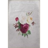 rugs modern Bej Temalı Yaprak ve Mor Gül Desenli Kreatif Modern Dekoratif Halı 2859, 155 x 230