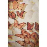 rugs modern Bej Turuncu Temalı Kelebek Desenli Kreatif Modern Dekoratif Halı 2328, 100 x 200