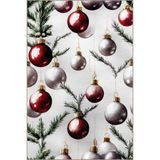 rugs modern Bej Yılbaşı Temalı Karma Ağaç ve Süs Desenli Kreatif Modern Dekoratif Halı 2243, 80 x 150