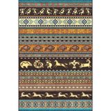 rugs modern Boğa Geyik Hayvan Çerçeve Geometik Desenli Dokuma Taban ve Dekoratif Yıkanabilir Halı miravip8545, 140 x 200