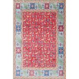 rugs modern Bordürlü Düğüm Pembe Temalı Desenli Dokuma Taban Halı Ve Yıkanabilir Halı Aloha54, 150 x 150