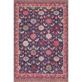 rugs modern Bordürlü Floral Pembe Temalı Desenli Dokuma Taban Halı ve Yıkanabilir Halı aloha55, 140 x 200