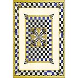 rugs modern Bordürlü Geometrik Kareli Temalı Dokuma Taban ve Yıkanabilir Halı MYTH27, 75 x 200