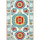 rugs modern Bordürlü Krem Desenli Renkli Çiçekli Temalı Dokuma Taban Halı ve Yıkanabilir Halı miravip9850, 140 x 200