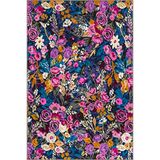 rugs modern Botanik Mor Desenli Dokuma Taban ve Yıkanabilir Halı MYTH34, 155 x 230