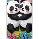 rugs modern Çizgi Karakter Tema Çok Renkli Sevimli Panda Desenli Kreatif Modern Dekoratif Halı 5102, 140 x 200