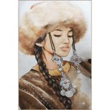 rugs modern Çok Renkli Asil Soyut Kadın Portre Desenli Kreatif Modern Dekoratif Halı 2523, 100 x 250