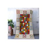 rugs modern Çok Renkli Geometrik Kare Desenli Modern Dekoratif Halı 1644, 140 x 200