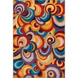 rugs modern Çok Renkli Geometrik Spiral Desenli Kreatif Modern Dekoratif Halı 5217, mira5217-140x200