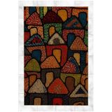 rugs modern Çok Renkli Karikatürist Tasarım Ev Desenli Kreatif Modern Dekoratif Halı 5194, 140 x 200
