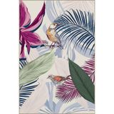 rugs modern Çok Renkli Karma Çiçek Yaprak ve Kuş Desenli Vintage Dekoratif Halı 5065, 140 x 200