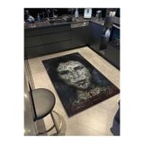 rugs modern Çok Renkli Koyu Tonlarda Etnik Yüz Desenli Dokuma Taban Yıkanabilir Halı miraface32, 140 x 200