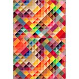 rugs modern Çok Renkli Kristal Üçgen Geometrik Desenli Modern Dekoratif Halı 4687, 100 x 250