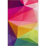 rugs modern Çok Renkli Kristal Yapılı Karma Geometrik Şekil Desenli Kreatif Modern Dekoratif Halı 2176, 100 x 250