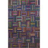 rugs modern Çok Renkli Örgü Tasarım Kare Geometrik Desenli Kreatif Modern Dekoratif Halı 3023, 100 x 150
