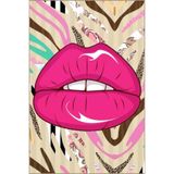 rugs modern Çok Renkli Retro Tasarım Pembe Dudak Desenli Kreatif Modern Dekoratif Halı 4993, 100 x 150