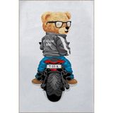 rugs modern Çok Renkli Retro Temalı Motorlu Ayıcık Desenli Kreatif Modern Dekoratif Halı 2277, 80 x 200