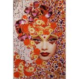 rugs modern Çok Renkli Soyut Çiçek ve Kadın Portre Desenli Kreatif Modern Dekoratif Halı 2516, 80 x 200