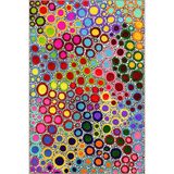 rugs modern Çok Renkli Soyut Daire Nokta Desenli Kreatif Modern Dekoratif Halı 3808, 140 x 200