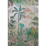 rugs modern Çok Renkli Tropikal Temalı Çiçek ve Ağaç Desenli Modern Dekoratif Halı 2712, 120 x 200
