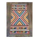 rugs modern Cotton 551 Etnik Desenli Canlı Çok Renkli Kilim, 80 x 300
